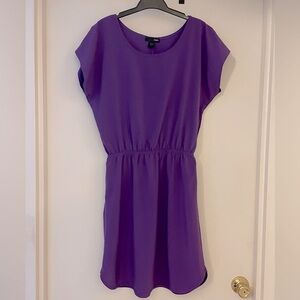 Bloomingdales AQUA Purple Plum Violet Short-sleeve Dress - Size Large